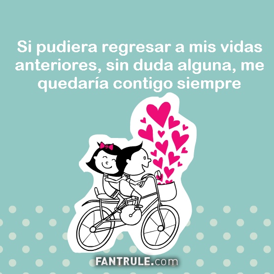 Imágenes con Frases de Amor para mi Novia Cortas para perfil de Whatsapp Pareja en bicicleta